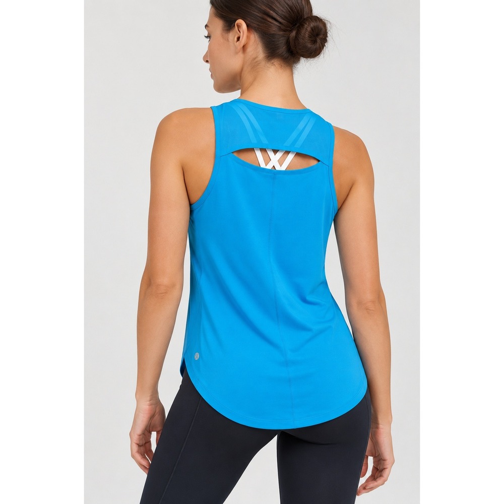 lululemon Sculpt Tank Top Women's XS Blue Sleeveless Workout Back Cutout
